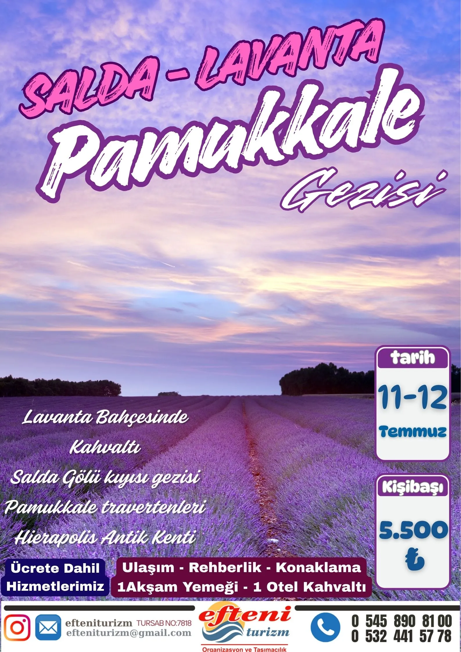 Salda - Lavanta - Pamukkale