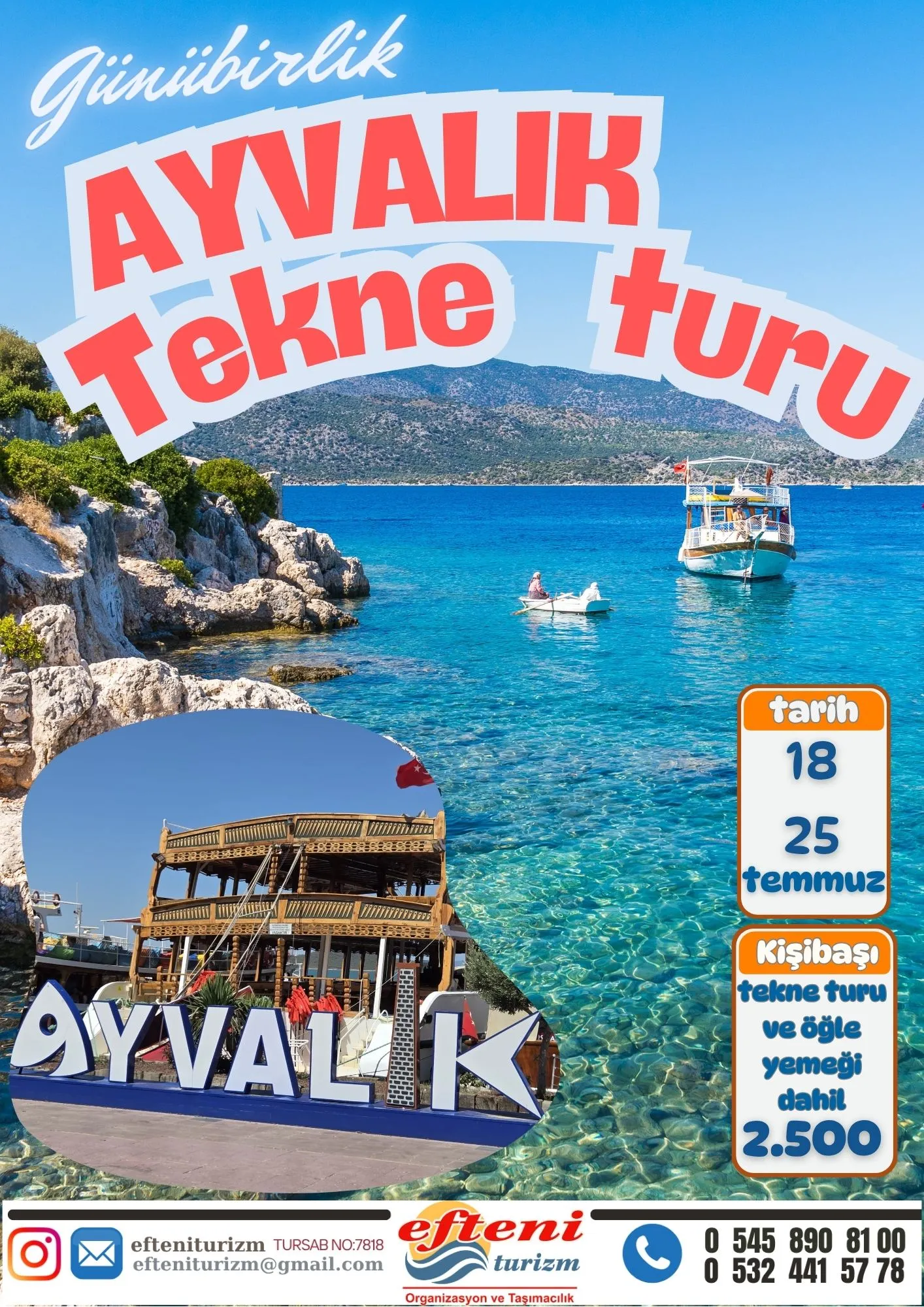 Ayvalık tekne turu